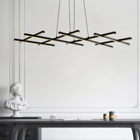 3150-4A Zigzag Mikado Sarkıt Siyah - Mağusa Lüks Aydınlatma - Mavi Pandora