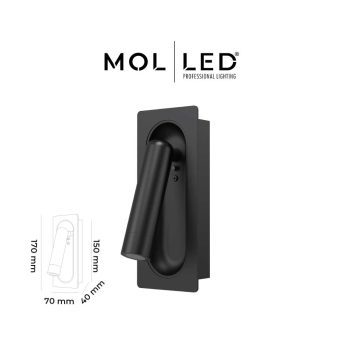 Molled Yatak Başı Led Aplik Siyah - Mağusa Lüks Aydınlatma - Mavi Pandora