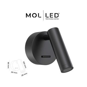 Molled Yatak Başı Led Aplik Siyah - Mağusa Lüks Aydınlatma - Mavi Pandora