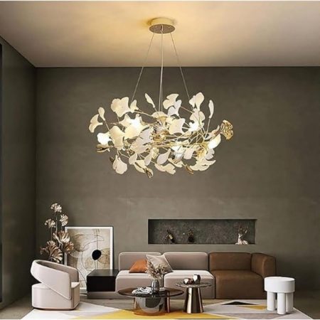 2701-3A Leaf 100 Cm Avize Sarı (Sadece Mağazalarda) - Mavi Pandora Lüks Aydınlatma