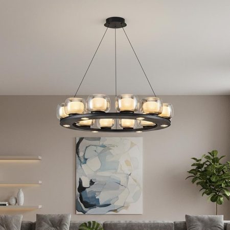 2844-12A Sofa 12’Li Sarkıt Siyah - Kıbrıs Lüks Aydınlatma - Mavi Pandora