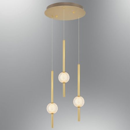 4133-3A-03 Pearl 3’Lü Sarkıt Sarı - Lefkoşa Lüks Aydınlatma - Mavi Pandora