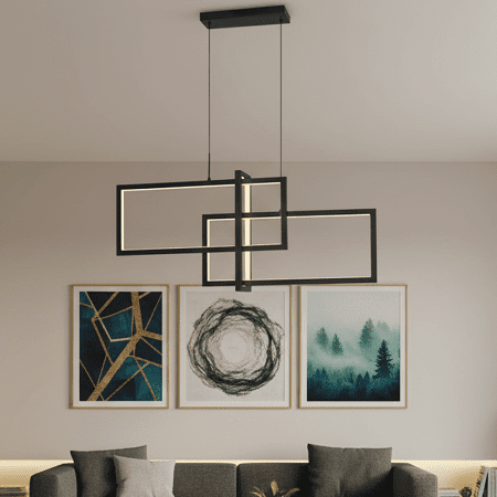 4158-1Ad-19 Square 3’Lü Dikey Sarkıt Siyah - KKTC Lüks Aydınlatma - Mavi Pandora