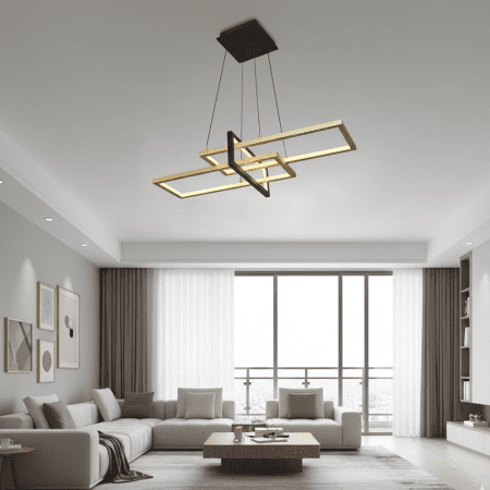 4158-1Ay-20 Square 3’Lü Yatay Sarkıt Eskitme - Kıbrıs Lüks Aydınlatma - Mavi Pandora